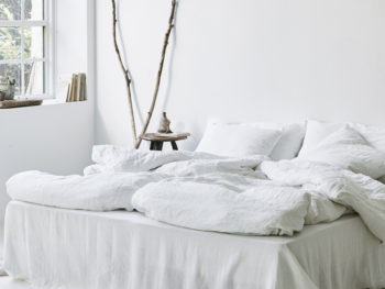Hør sengetøj “Torekov” – Hvidt