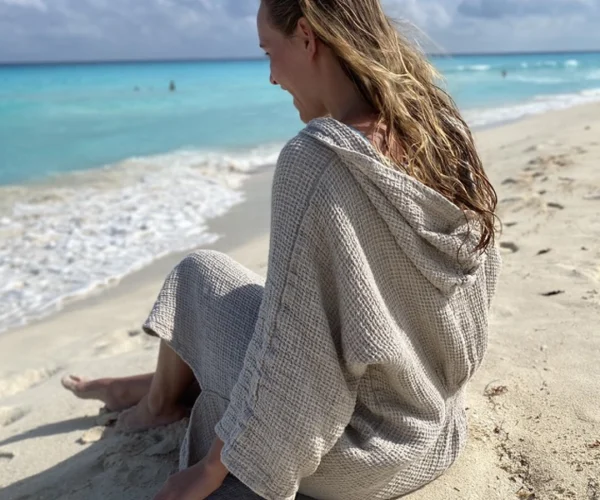 Badekåbe i hør “Lax”