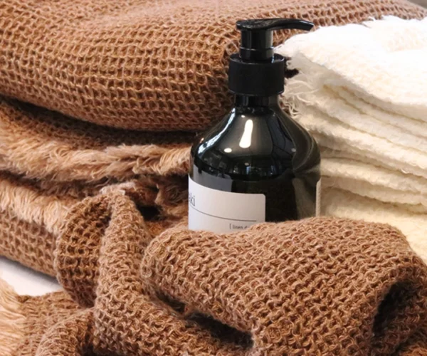 Vafflet hør håndklæder