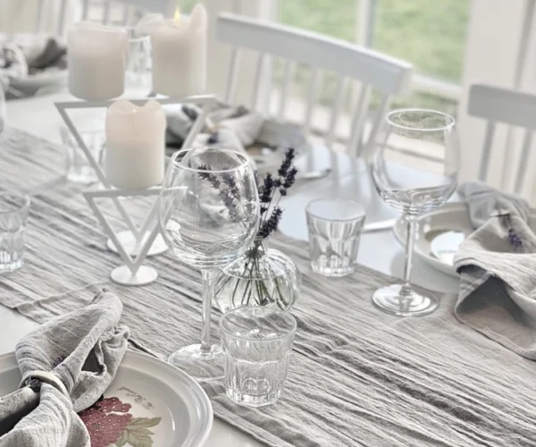 Bordløbere i hør “Tejst” – Natur m striber