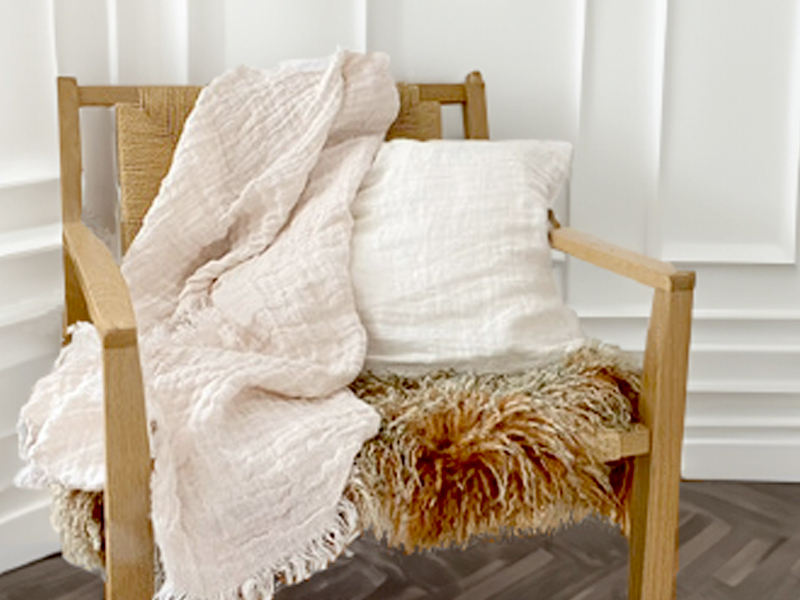 Hør plaid "Ingel" 130 x 170